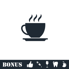 Cofee cup icon flat