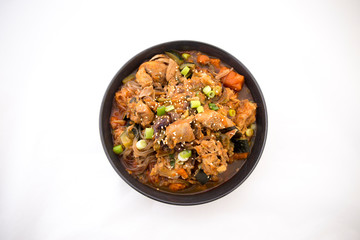 Korean Food Braised Spicy Chicken with glass noodle