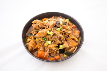 Obraz na płótnie Canvas Korean Food Braised Spicy Chicken with glass noodle