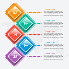 Abstract 3D Paper Infographics. Business template .Vector illustration