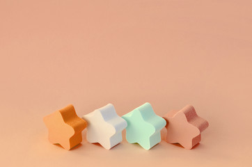 Abstract cosmetic light orange background with stars of sponges