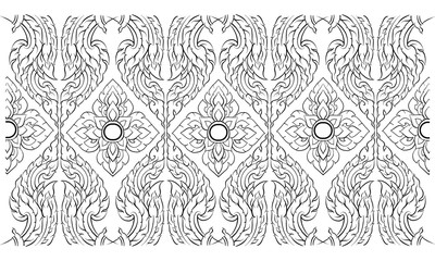 Thai traditional pattern backdrop, vector