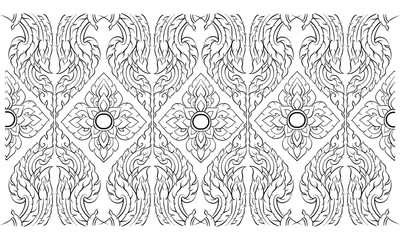 Thai traditional pattern backdrop, vector