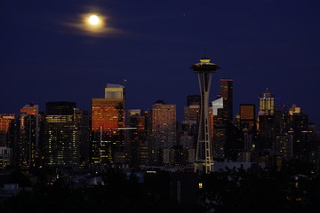 Obraz premium Seattle Moonrise