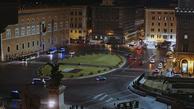 POV view of Piazza Venezia from the Vittoriano Monument with traffic. Venice square.
Palazzo Venezia. Shot on Red Monstro 8K. In 4K