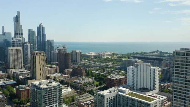 Aerial Shot of Chicago's Field Museum from South Loop