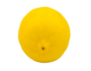 center round yellow fresh lemonade lime isolated white background with clipping path