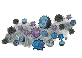 ハウスダスト　細菌　イメージ水彩画 © akira_photo