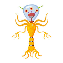 Alien in a space suit, a fantastic funny humanoid character, a monster