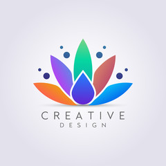 Beautiful, modern and luxury flower vector design. Elegant leaf symbol for health, cosmetic, spa, salon, or boutique. Feminine logo and gold colored template