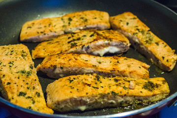 Fish on the frying pan