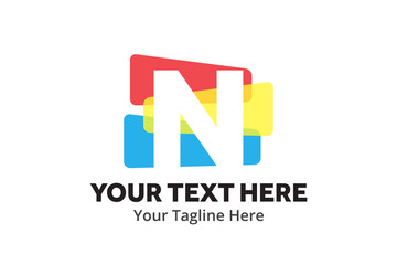 alphabet n letter unique simple logo creative design in flat style with color . n letter logo creative simple n logo creative design in flat style with color