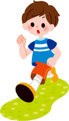 走る男の子