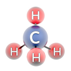ch4 - molecule methane. Render of 3d model isolated on white.
