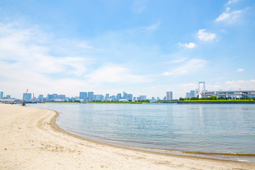 日本・東京・お台場のビーチ