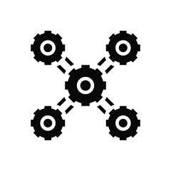 Black solid icon for organization