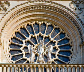 Obraz premium france; paris, notre-dame; façade : grande rose