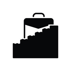Black solid icon for career ladder