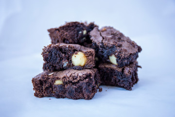 Triple Chocolate Brownie Slices with Macademia