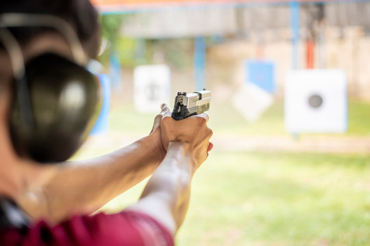 A man is practicing shoot gun