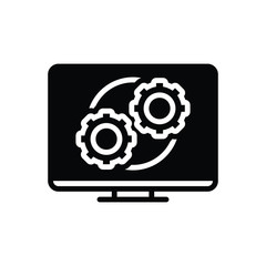 Black solid icon for operation process