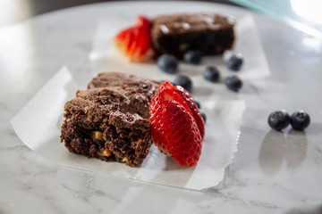 Triple Chocolate Brownie Slices with Macademia