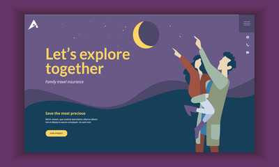 Flat Modern design of Landing page template