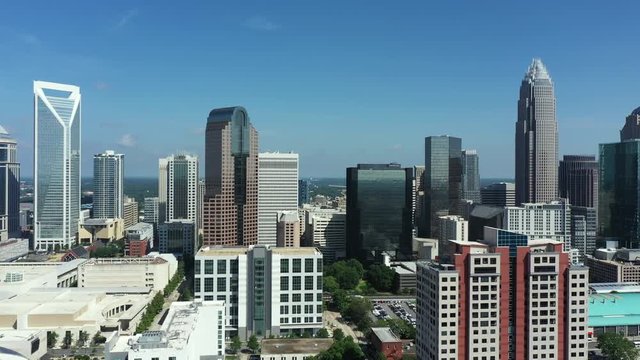 Aerial view of Uptown Charlotte in North Carolina