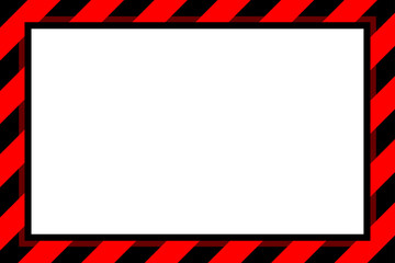 warning sign red and black stripe frame template for background and white copy space, banner frame striped awning red, stripe frame for advertising promotion special sale discount on media online