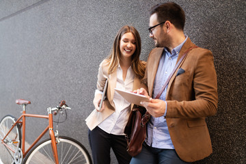 Business team digital device technology connecting concept