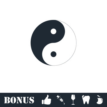 Yin Yang icon flat