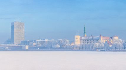 Winter skyline of Latvian capital city Riga Old town