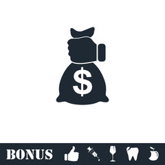 Robbery icon flat