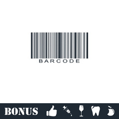 Bar code icon flat