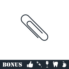 Obraz premium Paper clip icon flat