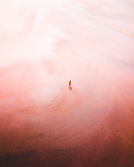 pink salt lake drone photoghraphy - 275399373