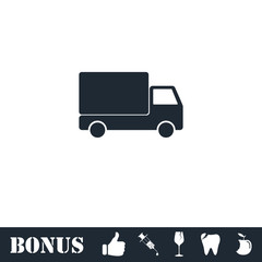 Truck icon flat