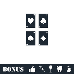 Game cards icon flat