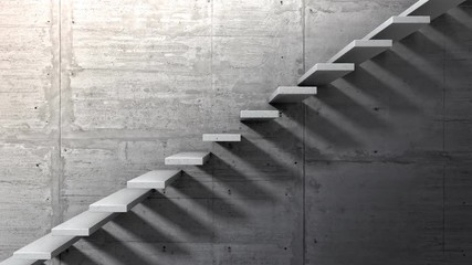 Side view of an endless staircase