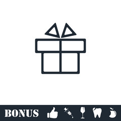 Gift box icon flat