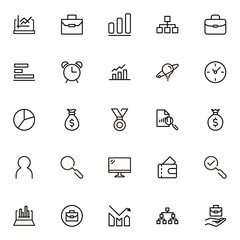 Business analytics line icon set.