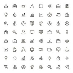 Business analytics line icon set.