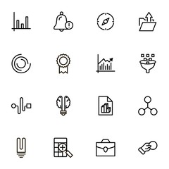 Fototapeta premium Financial administration line icon set.