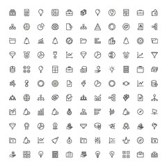 Financial administration line icon set.