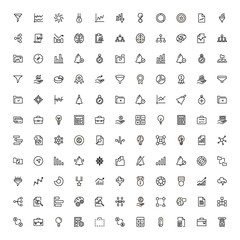 Financial administration line icon set.