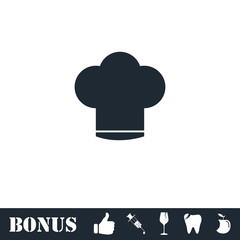 Chef hat icon flat