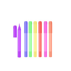 Set of markers isolated on white background