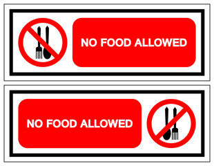 No Food Allowed Symbol Sign, Vector Illustration, Isolate On White Background Label .EPS10