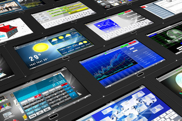 Sfondo di una serie Tablet nero con molte possibilità di applicazioni..