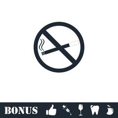 No smoking icon flat